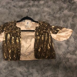 Haute Hippie handmade gold beaded capelet NWT